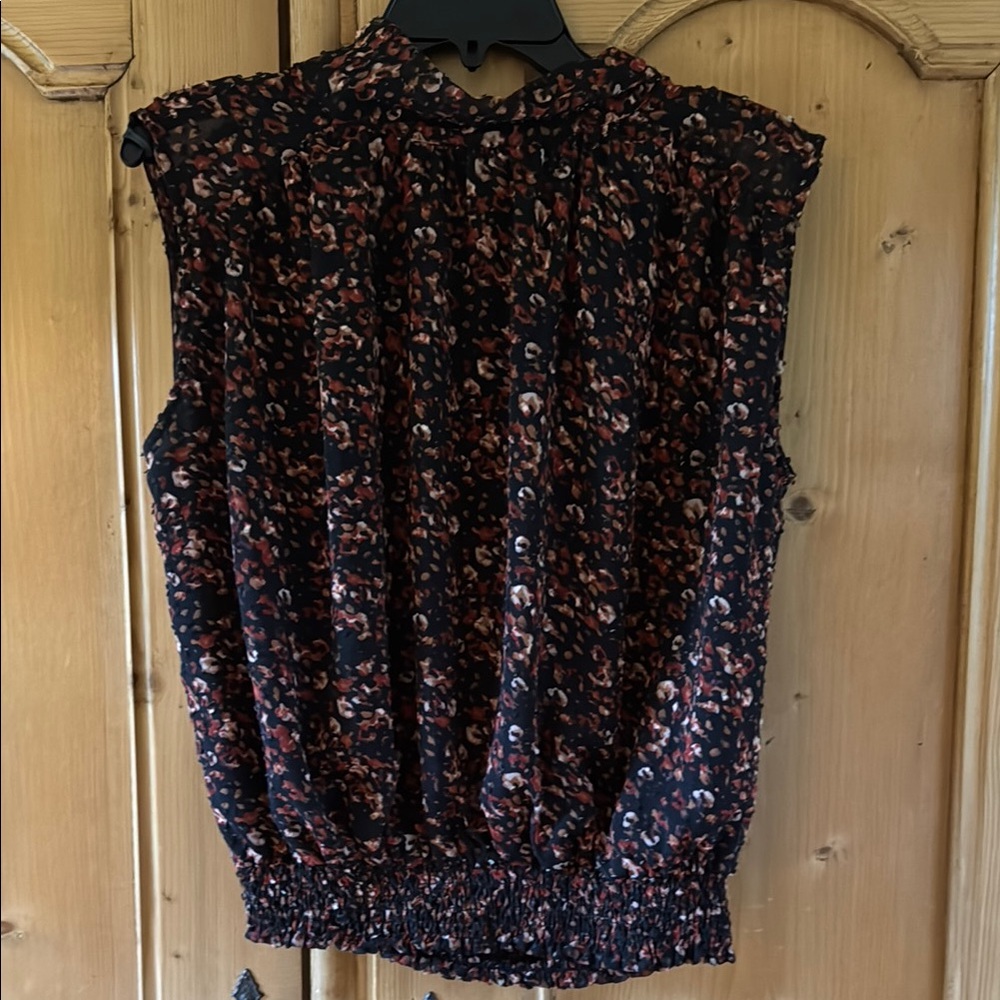 Black and Rust Sleeveless Top